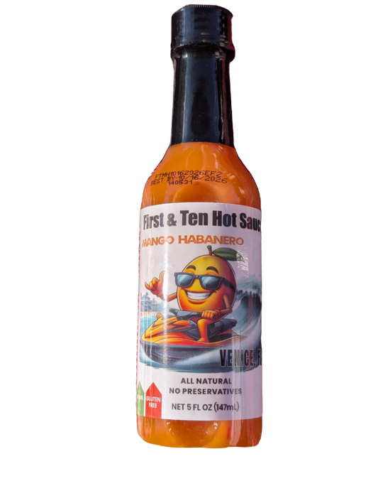 Single 5oz Bottle of First & Ten Mango Habanero